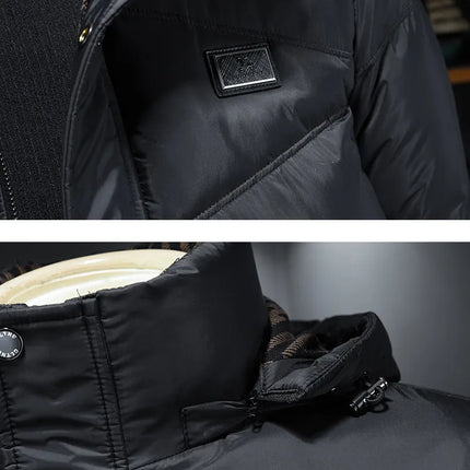 2025 Autumn And Winter Men's 90% White Duck Down Black Hooded Down Jacket Kurtka Zimowa Duck Down Jacket Mens Clothing