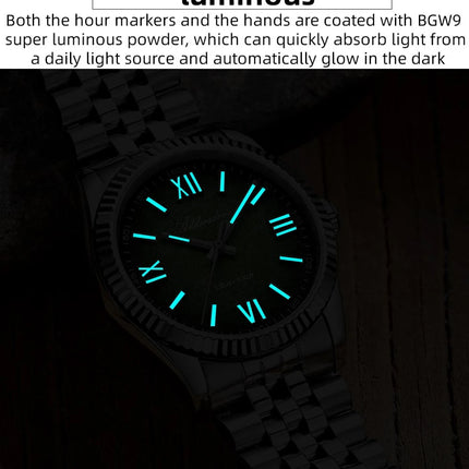 ADDIESDIVE New 36mm Watch for Men AD2512 Luxury Sapphire VH31 Quartz Wristwatch 100m Waterproof Stainless Steel Luminous Watches