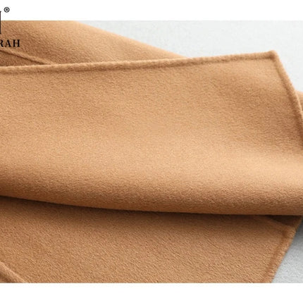 Fimtairah 100% Wool Coat women's Autumn/Winter   coat women's mid-length over the knee   slim   wo new double-sided