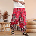 Vendite calde Pantaloni da uomo in cotone comodi pantaloni da spiaggia larghi stampa casual Harem elegante abbigliamento estivo pantaloni larghi giapponesi sottili