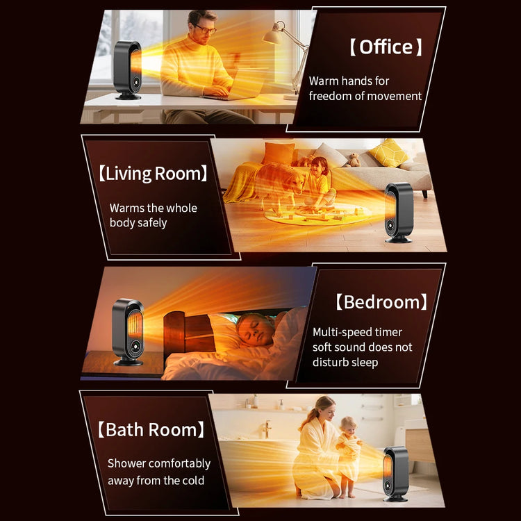 1000W Electric Heater Portable Mini desk Fan Fan Heater Hot Air Flower Home bed Office Warmer Machine for Winter