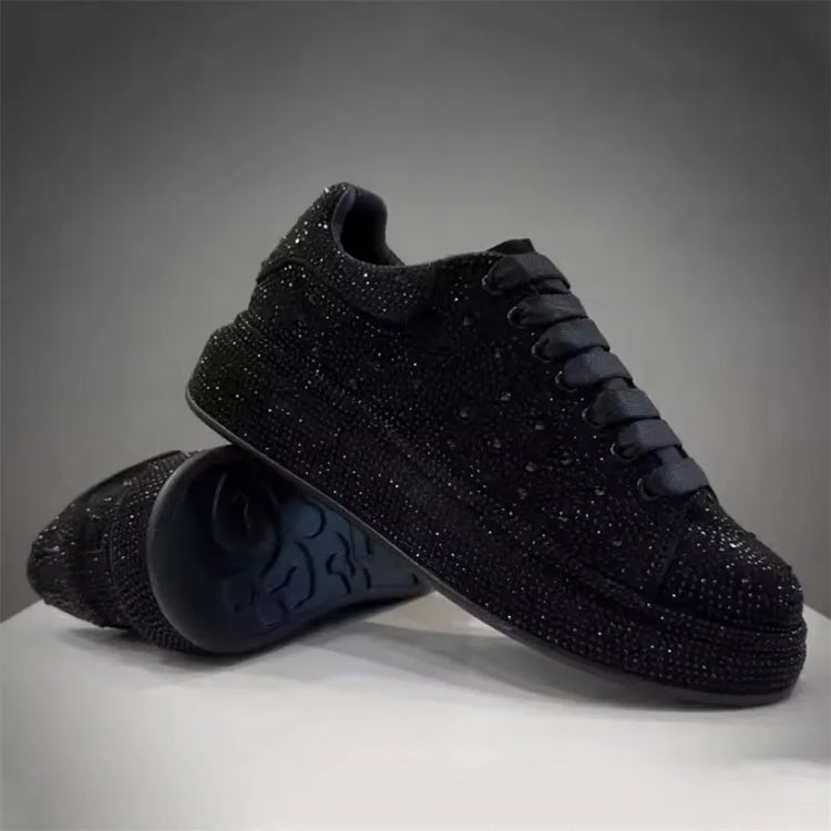 Luxury New Men Rhinestone Lace Up All Match Brand Shoes Causal Flats Loafers Sports Walking Sneakers Zapatos Hombre Vest