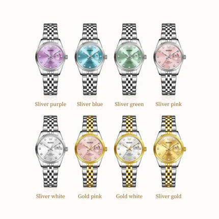 OLEVS Orologio da donna Nuovo orologio al quarzo 3705 Orologio da donna con data luminosa impermeabile in acciaio inossidabile Reloj platinumshop