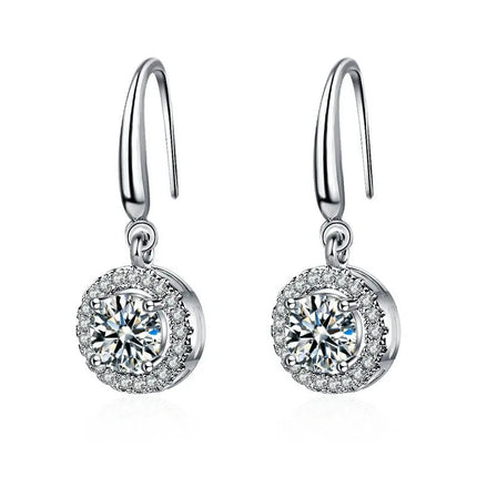 New 925 Sterling Silver Earrings Moissanite for Women Exquisite Luxury Wedding Engagement Jewelry Fashion Gift High Quality PlatiNum