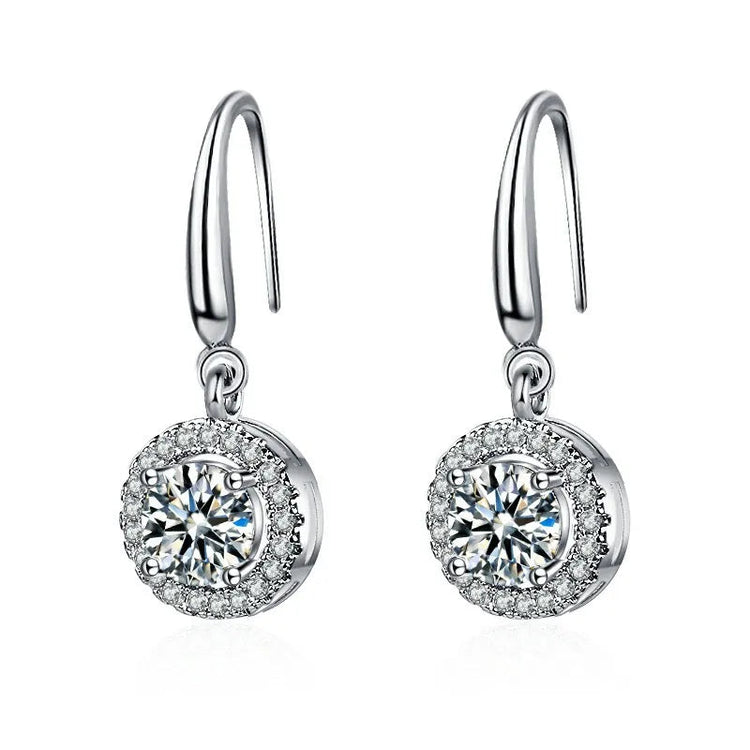 New 925 Sterling Silver Earrings Moissanite for Women Exquisite Luxury Wedding Engagement Jewelry Fashion Gift High Quality PlatiNum