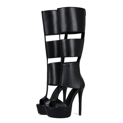 Summer sexy high heel platform  women sandal belt peep toe night party sandal PlatiNum