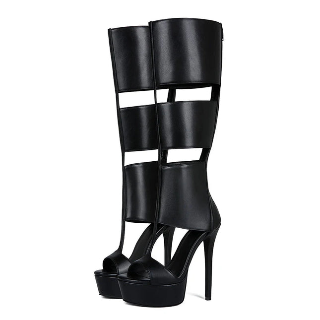Summer sexy high heel platform  women sandal belt peep toe night party sandal PlatiNum