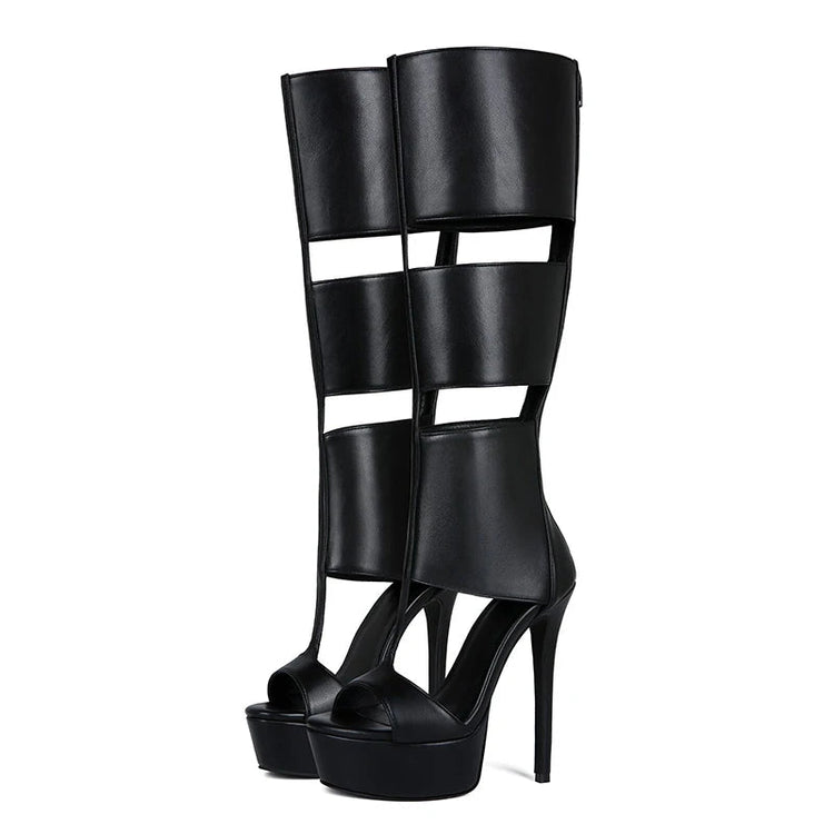 Summer sexy high heel platform  women sandal belt peep toe night party sandal PlatiNum