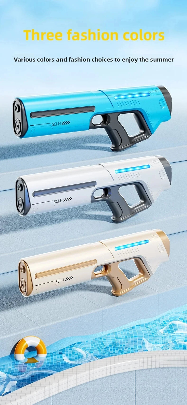Pistole ad Acqua Elettriche per Adulti, Potenti Spruzzi Automatici, Pistole ad Acqua con Serbatoio, Giocattolo Estivo per Bambini e Ragazzi