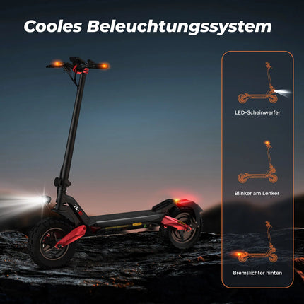 Isinwheel T8 Scooter elettrico per adulti 1200W 48V15Ah Batteria Scooter elettrico pieghevole Pneumatici solidi da 10 pollici Scooter elettrico da città platinumshop
