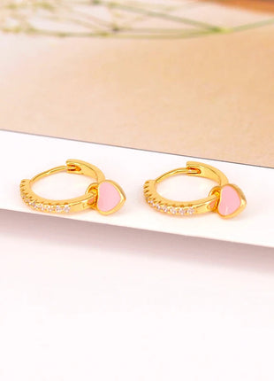 Lussuosa geometria 925 orecchio in argento sterling Ago rosa serie zircone orecchini a cerchio pendenti dolce moda regali di gioielli da sposa platinumshop