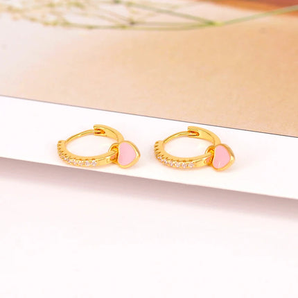 Lussuosa geometria 925 orecchio in argento sterling Ago rosa serie zircone orecchini a cerchio pendenti dolce moda regali di gioielli da sposa platinumshop