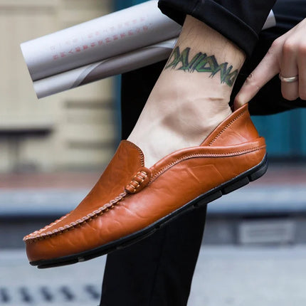 Scarpe da Uomo Casual in Pelle, Mocassini di Design, Slip-on, Scarpe da Barca di Alta Qualità, Chaussure Homme