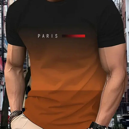 Men's Plain Printed T-shirt Oversized Fashion Summer Outdoor Breathable Men's Top New Crew Neck Short Sleeve