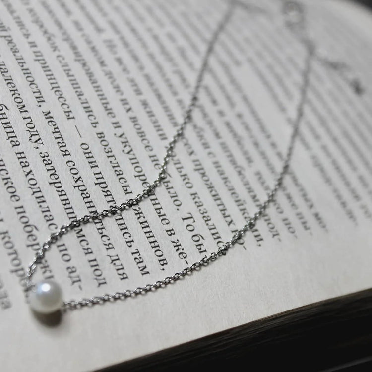 e-Manco Stainless Steel Choker imitated  Pearl Necklaces for Women Gold Color Layered Chain Necklace Jewelry PlatiNum