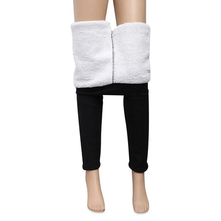 Women Leggings Fashion Wool Fleece Trousers High Waist Women Leggings Winter Thicken Leggings Cashmere Lambskin Warm Pants PlatiNum