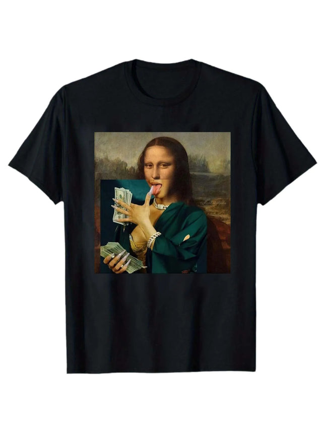 T-shirt estiva da uomo a maniche corte con motivo stampato, stile unisex, adatta per feste in casa come regalo
