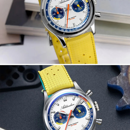 ADDIESDIVE HOT 38mm Men's Watch AD2549 BGW9 Super Luminous Fluorocarbon Rubber 10Bar Waterproof 0S21 Chronograph Quartz Watches