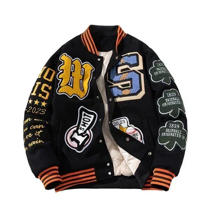 2026 Embroidery Varsity Men Women Letter Winter American Baseball Jacket Hip Hop Woolen Coat Thick Warm Outwear Par QW3MV