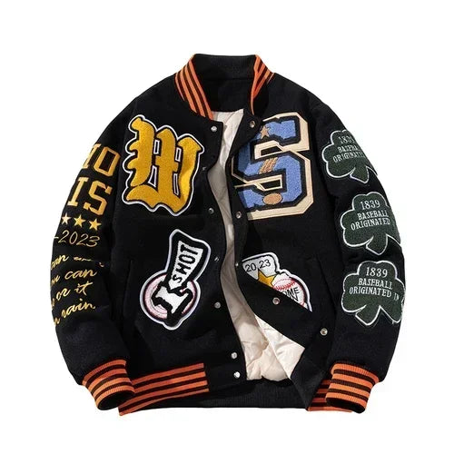 2026 Embroidery Varsity Men Women Letter Winter American Baseball Jacket Hip Hop Woolen Coat Thick Warm Outwear Par QW3MV