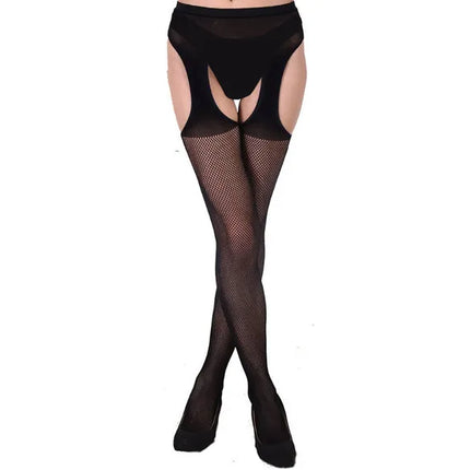 Women Sexy Body Stocking Soft Lace Thigh High Stockings + Garter Belt Over Knee Floral Tights Fit Dropship