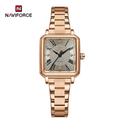 NAVIFORCE Orologio da donna alla moda per donna Orologio da polso da donna casual impermeabile al quarzo in acciaio inossidabile da regalare alla fidanzata 2025 platinumshop