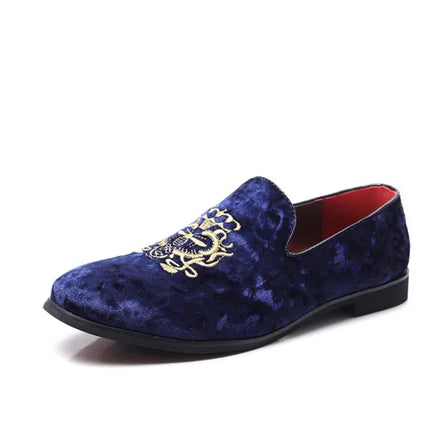 Scarpe in pelle scamosciata di lusso Scarpe da uomo di grandi dimensioni Scarpe da sposa firmate Mocassini ricamati Scarpe da festa piatte da uomo Oxford di alta qualità