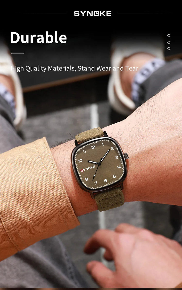 SYNOKE orologio al quarzo da uomo Fashion Simple Business Belt orologio al quarzo per uomo orologio da polso per studenti sport Non meccanico platinumshop