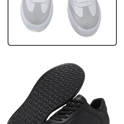 7CM Invisible Height Elevator Shoes for Men Breathable Comfort Leather Casual Sneakers Thick Platform Sole Lace Up Lift Sports