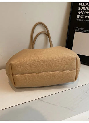 Nuove Borse a Spalla di Lusso 2026 con Motivo Lychee, in Pelle PU Tinta Unita, Borse da Donna di Grande Capacità, Borsa Tote da Viaggio