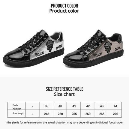 Men Casual Shoes Patent Leather Flats Skate Men Cool Driving Shoes Male Walking Shoes Sneakers Dress Trend the Latest Leisure