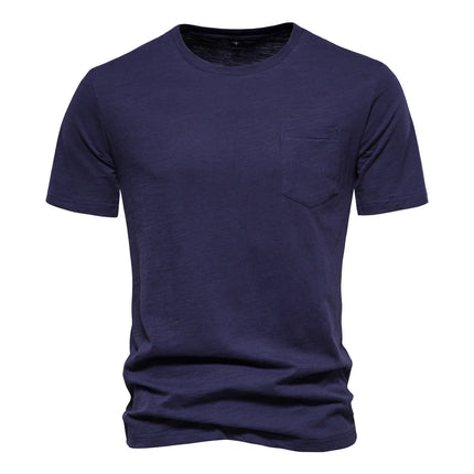 Men's 100% Cotton T-Shirt Soft Casual Fitness Summer Thin T-Shirts Men's Home Wear O-Neck Short Sleeve Solid T-Shirt for Men
