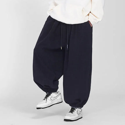 Comodi pantaloni da jogging da uomo 2026 nuovi pantaloni da lanterna di moda oversize in tinta unita da uomo pantaloni casual con coulisse Hip Hop Harajuku