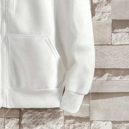 Zipper Hoodies Autumn Winter Men's New Long Sleeve Hooded Sweatshirt Fashion Casual Male Outfit Sportwear Loose Fit Clothes PlatiNum