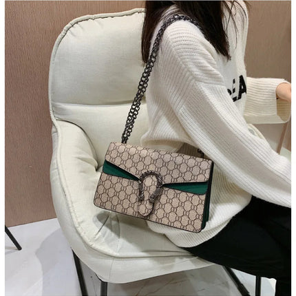 Fashion Popular Women's Bag Trend Brand Retro Chain Shoulder Bag High Quality Ladies Crossbody Bag Designer Luxury Handbag PlatiNum