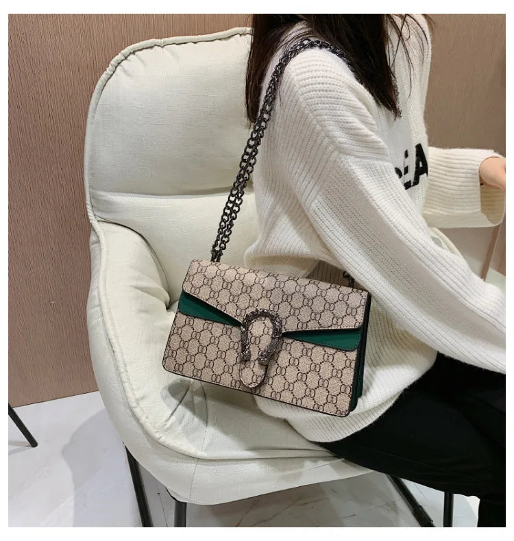 Fashion Popular Women's Bag Trend Brand Retro Chain Shoulder Bag High Quality Ladies Crossbody Bag Designer Luxury Handbag PlatiNum