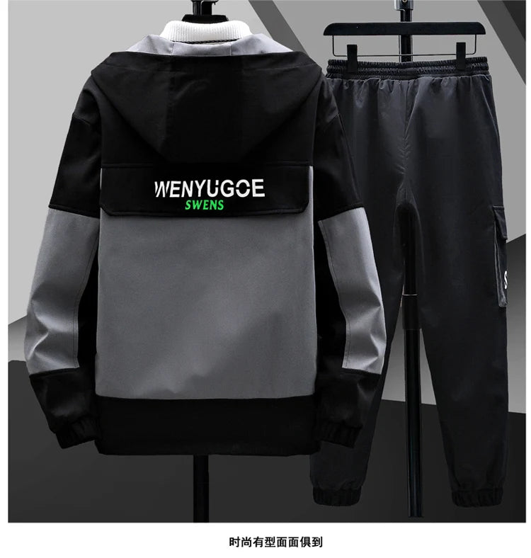 Winter Outfits Men Thick Warm Tracksuit Set Men Fashion Clothing SportswearJacket Pants 2 Piece Fleece Lined Sets
