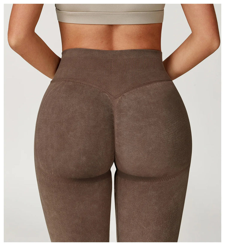 Yoga Pants Impact Leggings Women Seamless Sports Yoga Pant High Waist Ribbed Gym Clothes Fitness Workout Wear Scrunch Bum Tights PlatiNum
