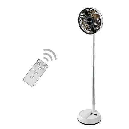 Ventilatore portatile oscillante in piedi con telecomando Ventilatore da tavolo pieghevole Ventilatore a piedistallo alimentato a batteria ricaricabile per il campeggio