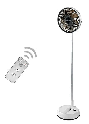 Ventilatore portatile oscillante in piedi con telecomando Ventilatore da tavolo pieghevole Ventilatore a piedistallo alimentato a batteria ricaricabile per il campeggio