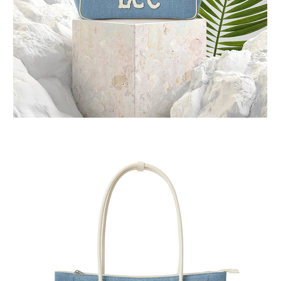 LEE Women Crossbody Shoulder Bag Double-strand Arched Handle Design Daily Travel Shopping Bag Stylish College Student Tote Bag