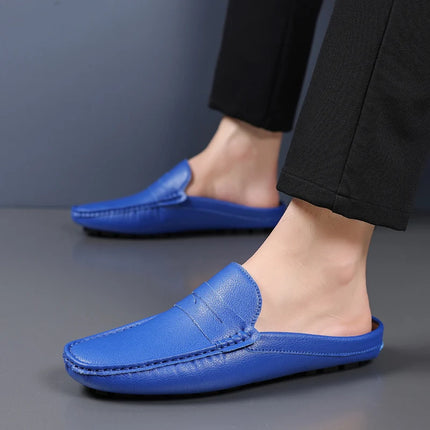 YRZL mocassini estate Slip on mezze scarpe per uomo pantofole in pelle PU Casual traspirante comodi mocassini mocassini scarpe Casual da uomo