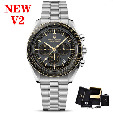 PAGANI DESIGN PD1701 Orologi da uomo di lusso in oro Orologi da polso al quarzo Cronografo VK63 Orologio da uomo AR Orologio con specchio in zaffiro Regali