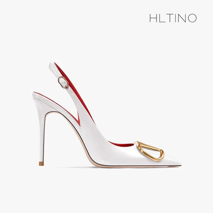 HLTINO Fahion Slingback Nero Comode Scarpe Estive da Donna Sandali con Tacco Alto 2025 Tendenza per Abito da Festa di Nozze
