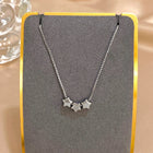 Cute Triple Color Star Beads Necklace for Women Girls Fashion Gold Plated Stainless Steel Charm Necklaces Waterproof Jewelry PlatiNum