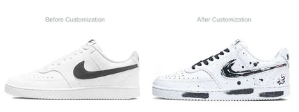 Sneakers Personalizzate Nike Court Vision 1 Low Ink Wash Stile Cinese Splatter Resistenti all'Usura Scarpe da Skate per Uomo platinumshop