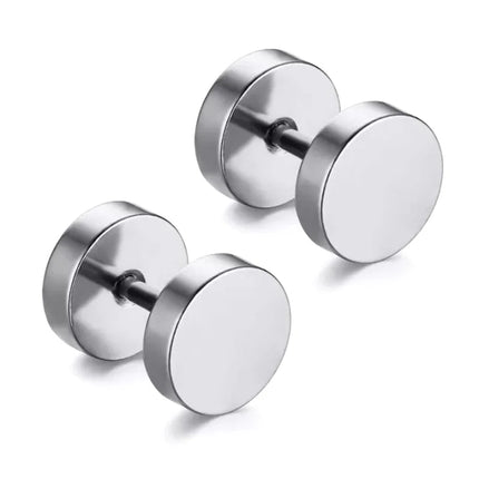 1 paio di orecchini a bottone a cerchio rotondo in acciaio inossidabile per uomo donna che non sbiadiscono gioielli per orecchini platinumshop