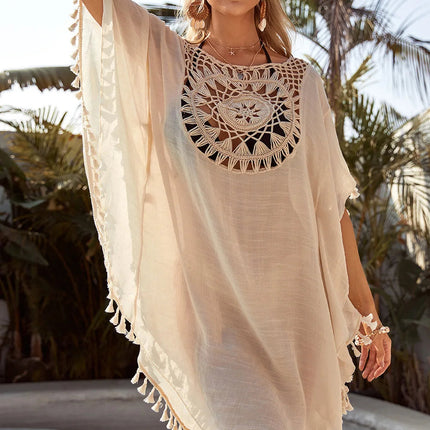 Grembiule da spiaggia allentato da donna con spalle scoperte, casual, per le vacanze, stile sexy, con nappa ritagliata, grembiule da spiaggia estivo da donna platinumshop