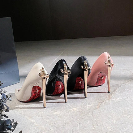 Scarpe da Donna di Lusso con Decorazioni Metalliche, Tacco Alto a Punta, Eleganti Scarpe Casual Francesi, Zapatos Mujer platinumshop