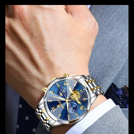 POEDAGAR Orologio da uomo di lusso Top originale impermeabile cronografo luminoso orologio da polso da uomo al quarzo in acciaio inossidabile orologi da uomo Reloj platinumshop